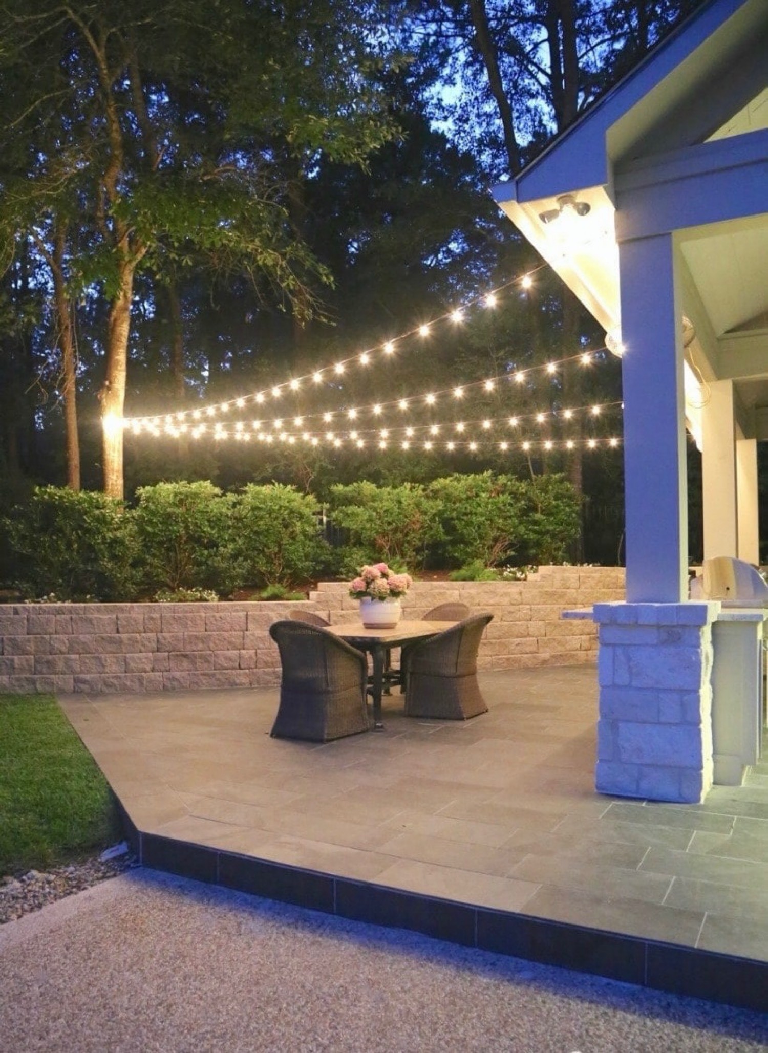 Cafe lights over a patio